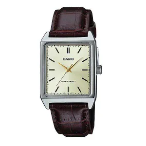 Casio MTP-V007L-9E Brown Leather Watch for Men Affordable casual watches Sporty casual watches Affordable luxury casual watches