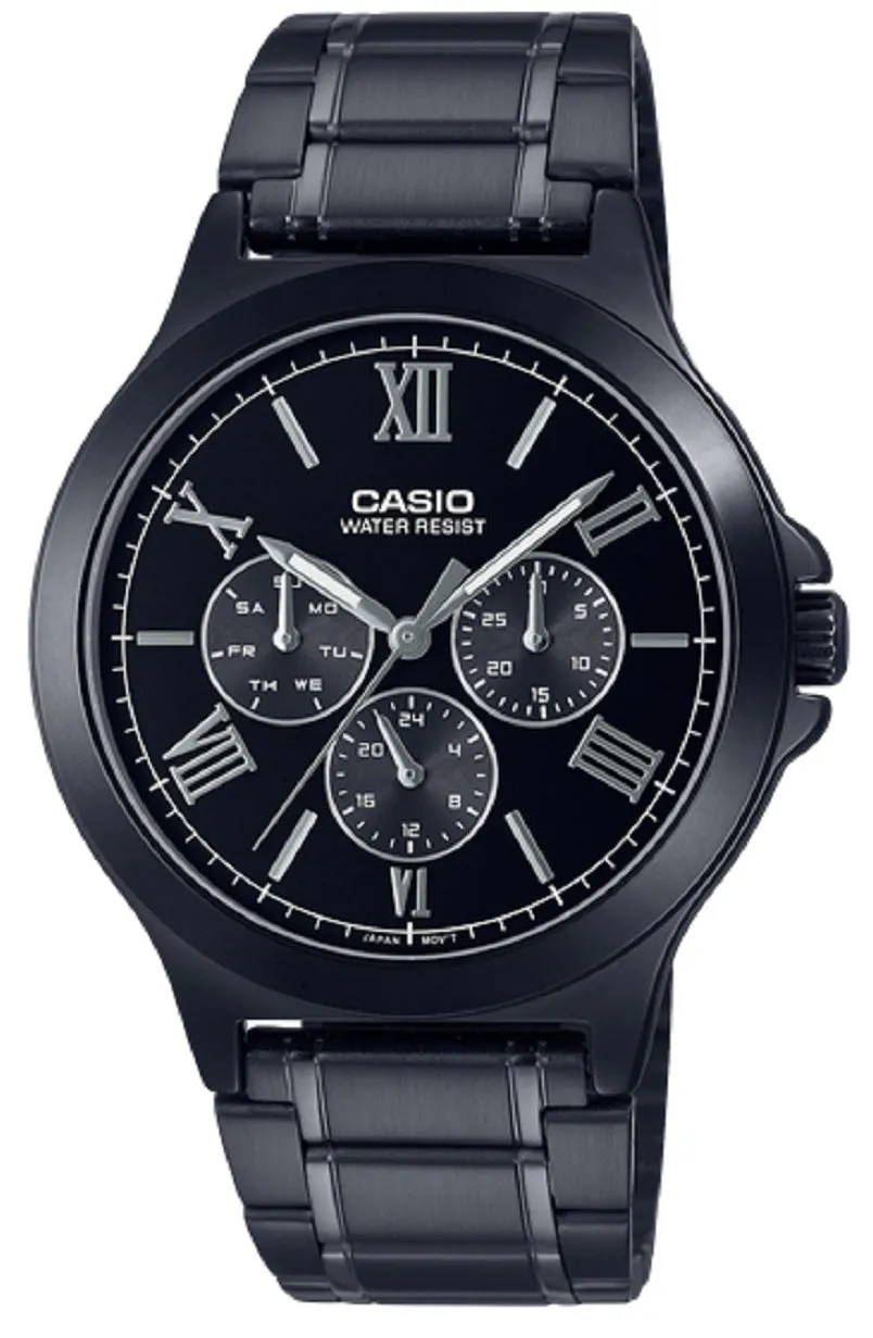 Casio MTP-V300B-1A Black Stainless Steel Watch for Men Affordable casual watches Sporty casual watches Affordable luxury casual watches