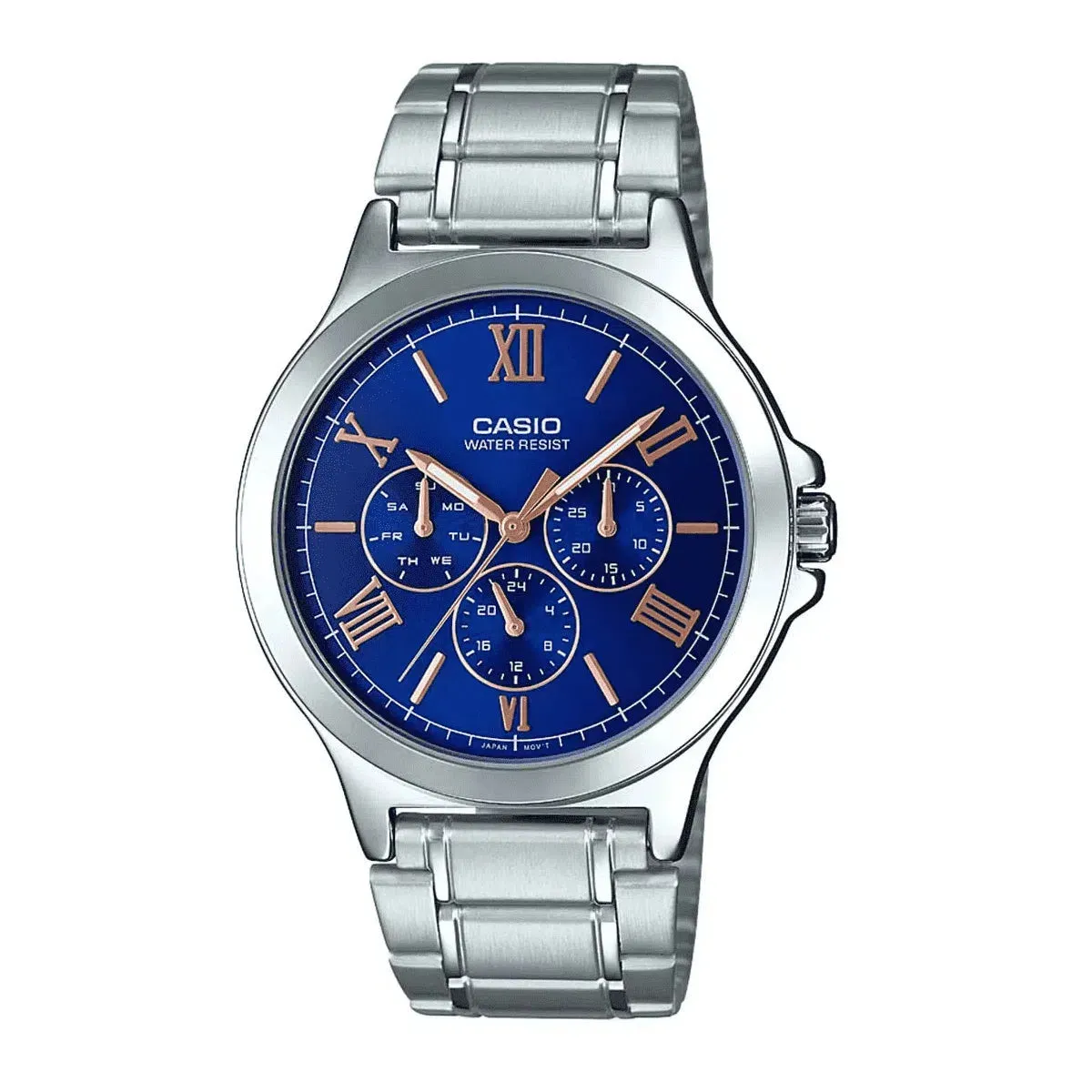 Casio MTP-V300D-2A Silver Stainless Watch for Men Affordable casual watches Sporty casual watches Affordable luxury casual watches