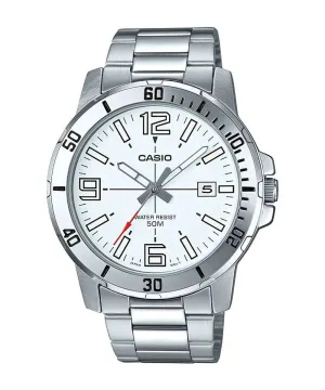 Casio MTP-VD01D-7BVUDF Silver Stainless Watch for Men Affordable casual watches Sporty casual watches Affordable luxury casual watches