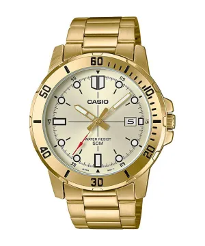 Casio MTP-VD01G-9EVUDF Gold Stainless Watch for Men Affordable casual watches Sporty casual watches Affordable luxury casual watches