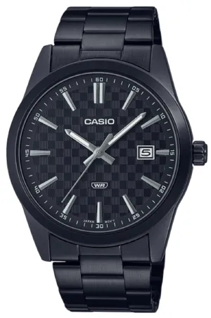Casio MTP-VD03B-1A Black Stainless Steel Watch for Men Affordable casual watches Sporty casual watches Affordable luxury casual watches