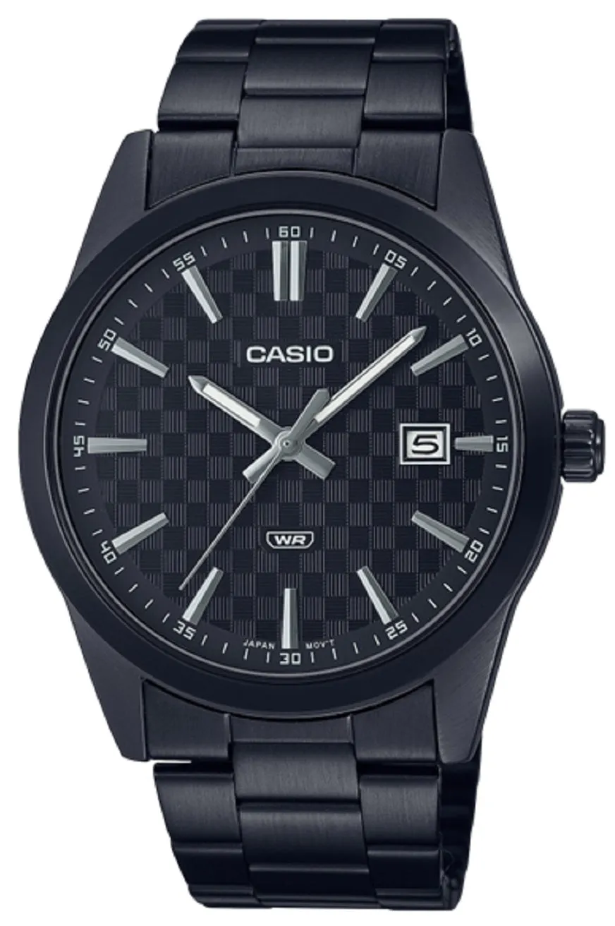 Casio MTP-VD03B-1A Black Stainless Steel Watch for Men Affordable casual watches Sporty casual watches Affordable luxury casual watches