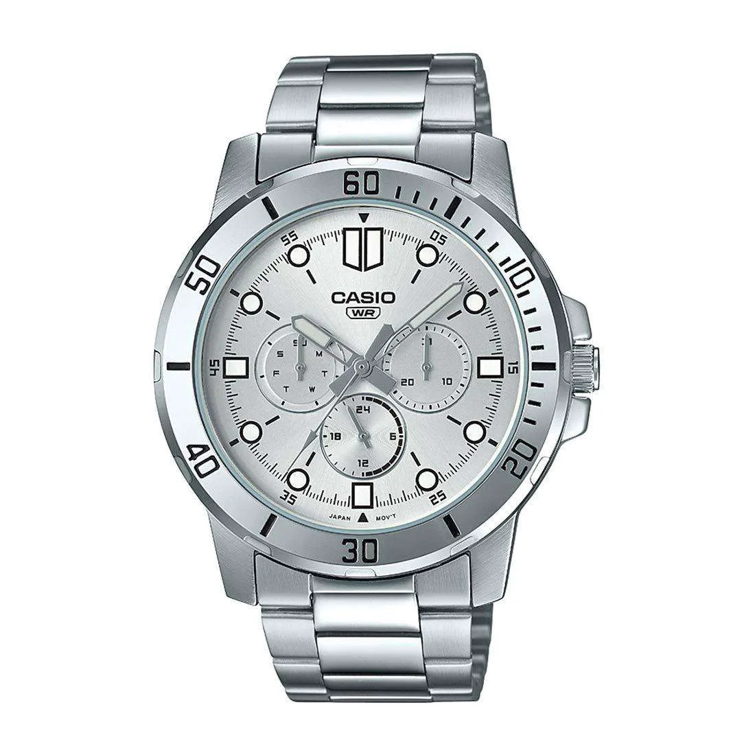 Casio MTP-VD300D-7E Silver Stainless Watch Affordable casual watches Sporty casual watches Affordable luxury casual watches