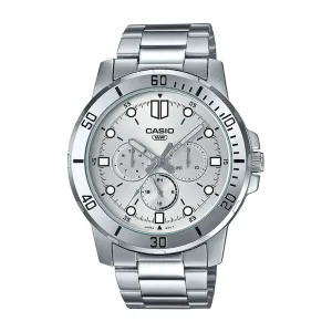 Casio MTP-VD300D-7E Silver Stainless Watch Affordable casual watches Sporty casual watches Affordable luxury casual watches