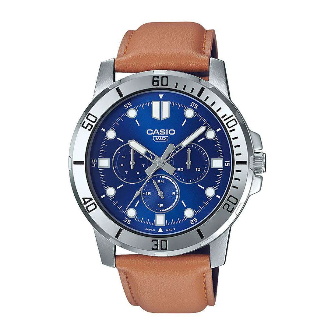 Casio MTP-VD300L-2E Brown Leather Watch for Men Affordable casual watches Sporty casual watches Affordable luxury casual watches