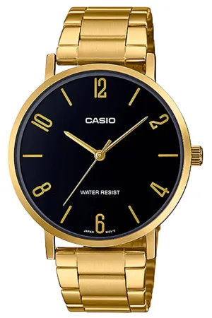 Casio MTP-VT01G-1B2 Gold Stainless Strap Watch for Men Affordable casual watches Sporty casual watches Affordable luxury casual watches