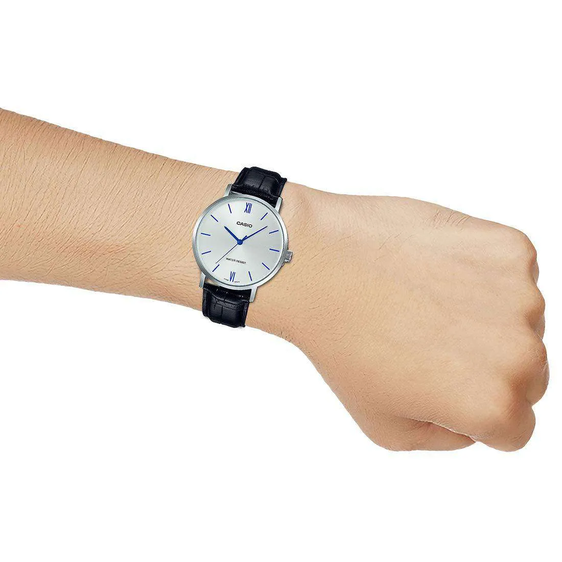 Casio MTP-VT01L-7B1UDF Black Leather Watch for Men