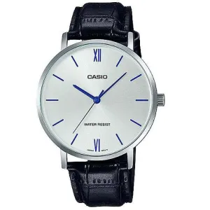 Casio MTP-VT01L-7B1UDF Black Leather Watch for Men Affordable casual watches Sporty casual watches Affordable luxury casual watches