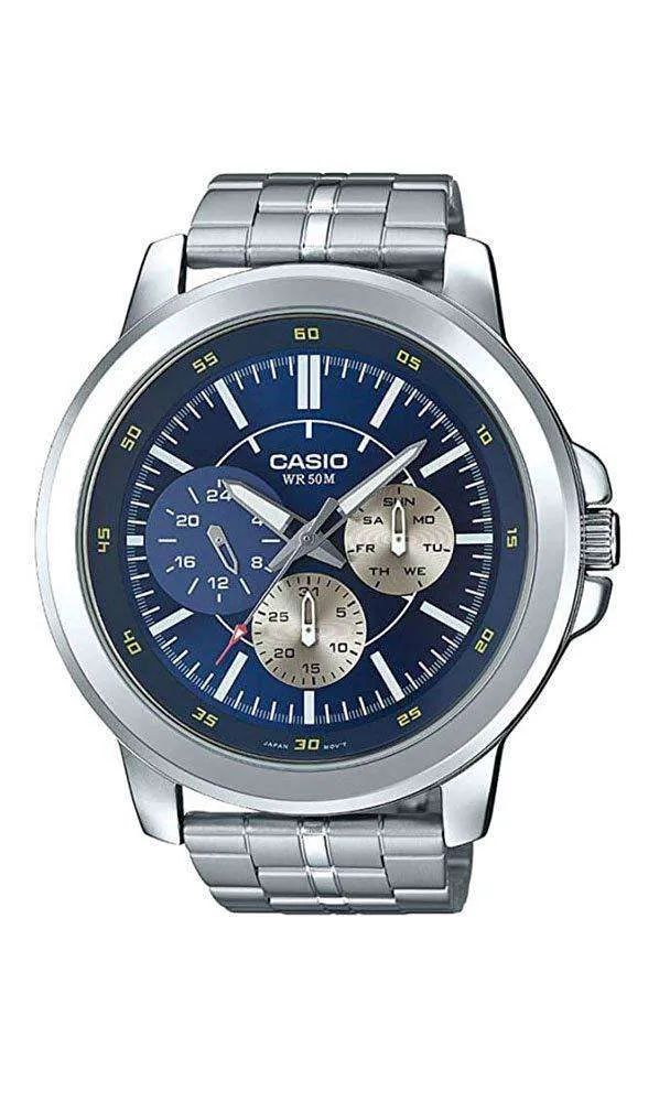 Casio MTP-X300D-2EVD Silver Stainless Steel Watch for Men Affordable casual watches Sporty casual watches Affordable luxury casual watches
