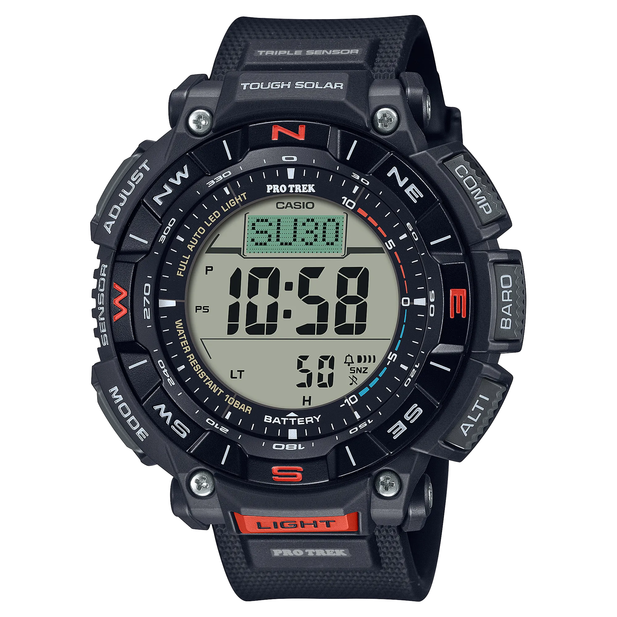 Casio Protrek Digital Solar Black Resin Band Watch PRG340-1D 