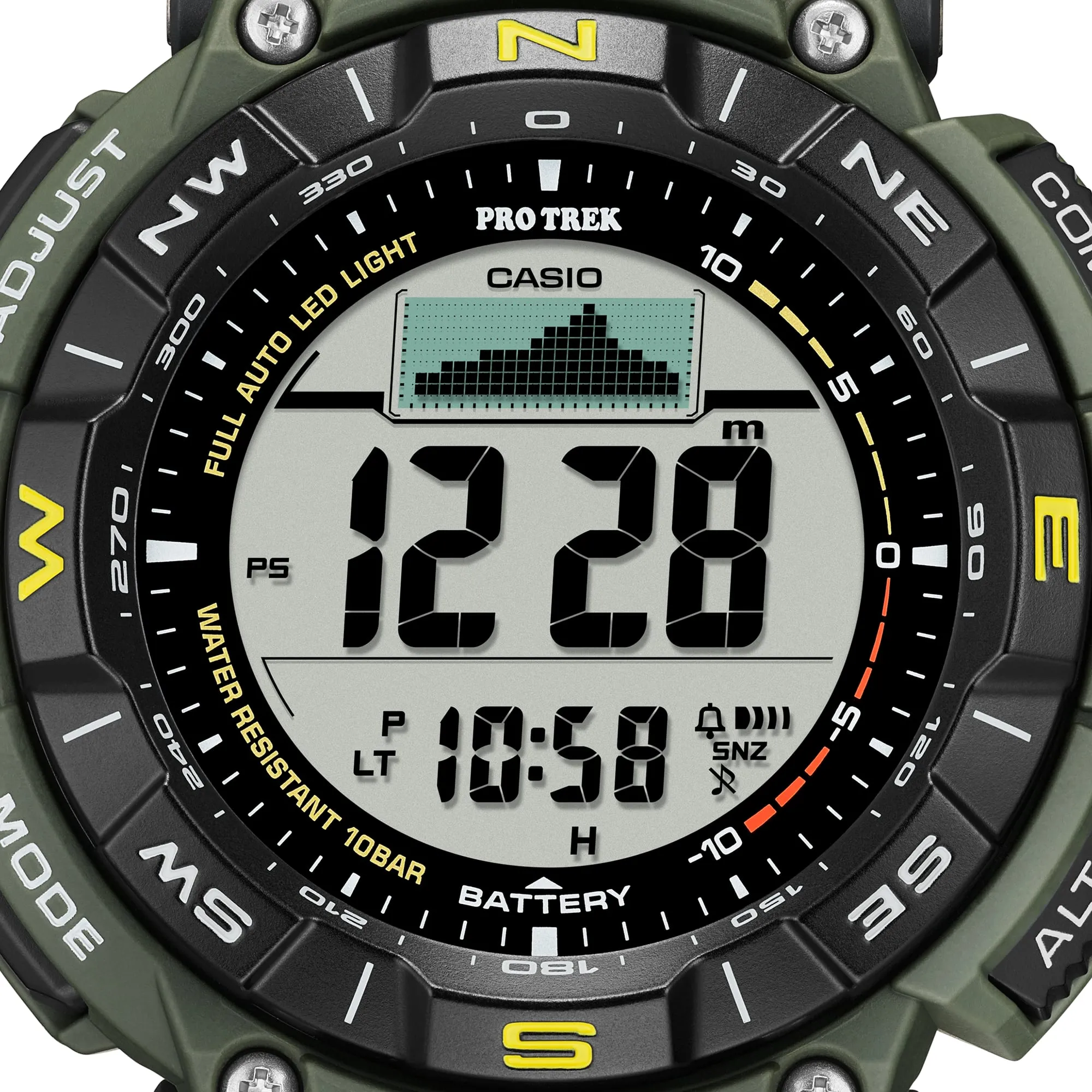 Casio Protrek Digital Solar Green Resin Band Watch PRG340-3D