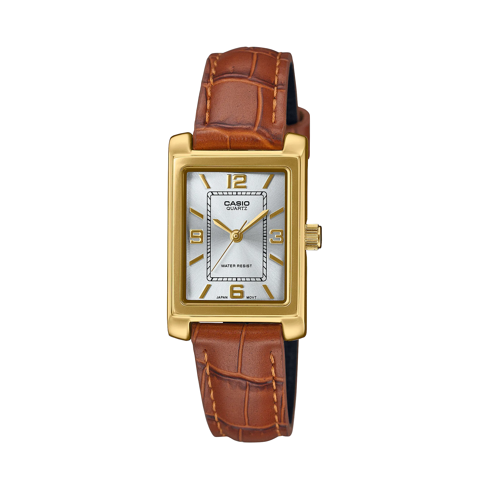 Casio Standard Ana Tunneau Brown Leather Strap Watch LTP1234GLL-7A 