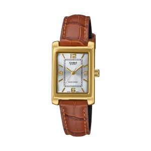 Casio Standard Ana Tunneau Brown Leather Strap Watch LTP1234GLL-7A 