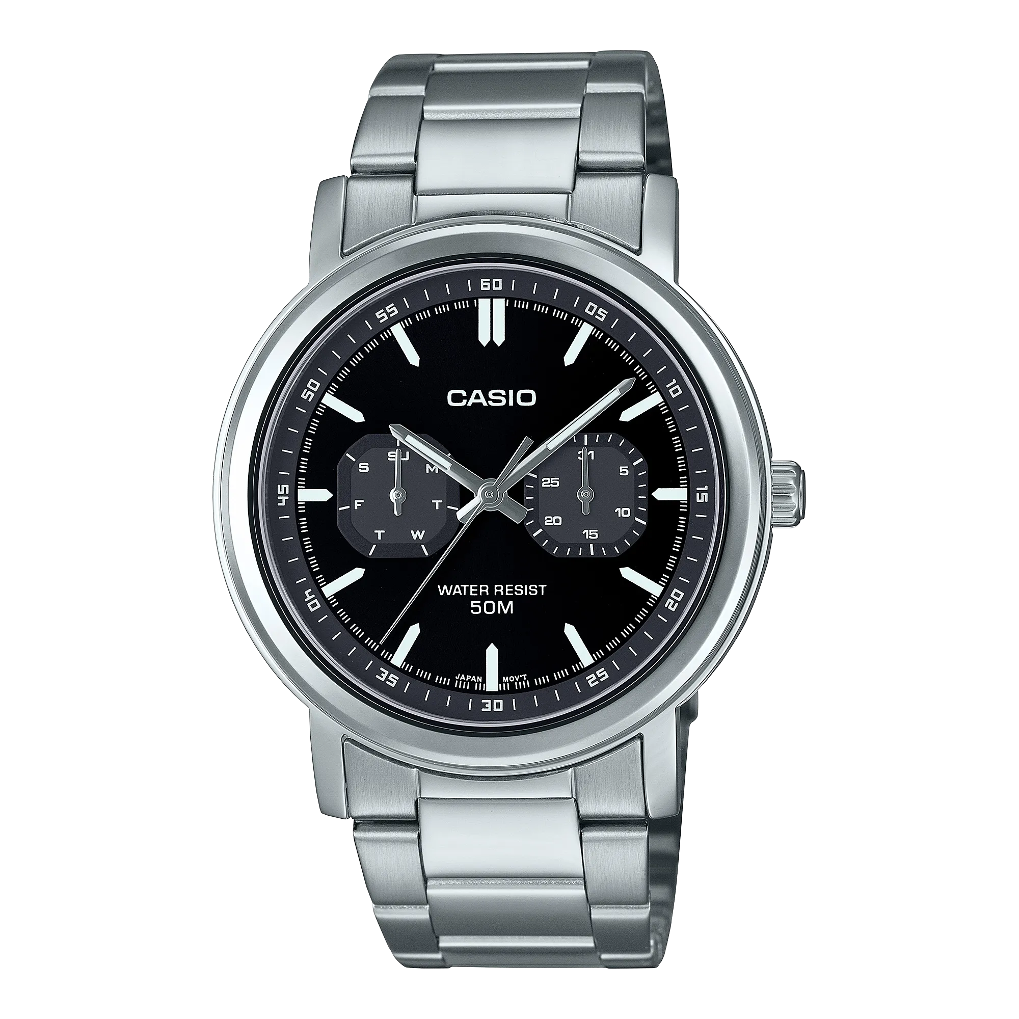 Casio Standard Black Dial Stainless Steel Watch MTPE335D-1E 