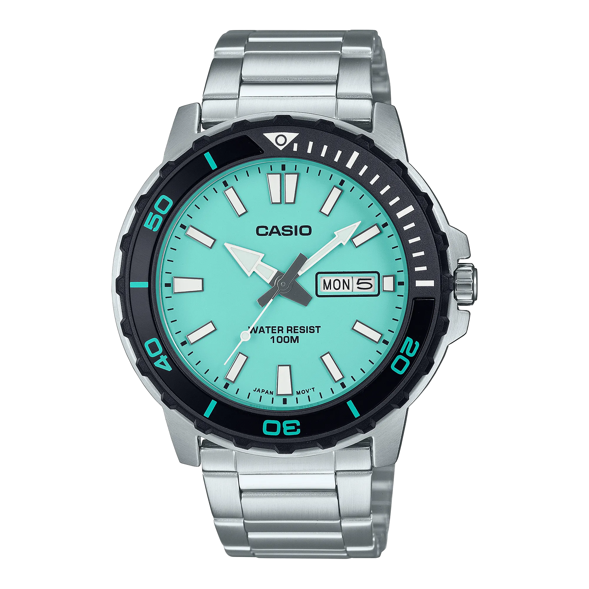 Casio Standard Silver Stainless Steel Blue Dial Watch MTD125D-2A2 