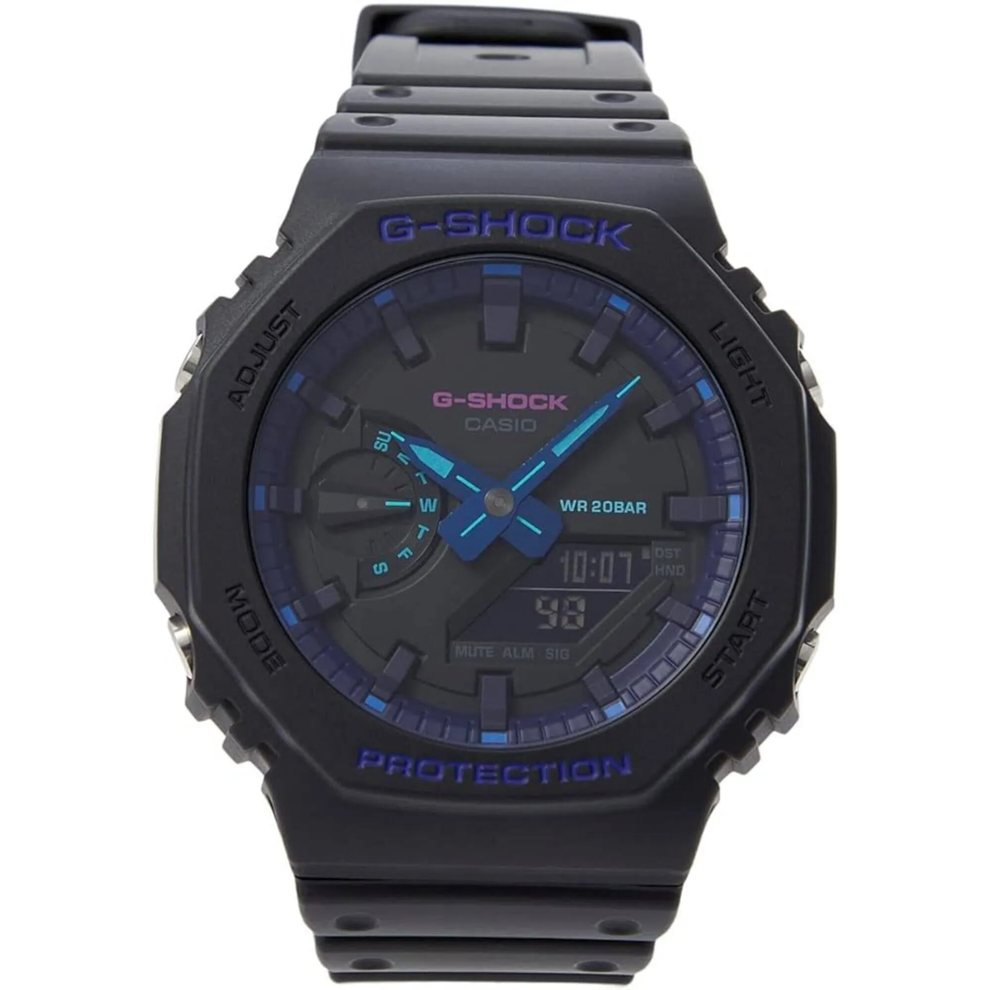 Casio Unisex Ana Digi Watch - G-Shock Virtual Blue Series Resin Strap | GA2100VB-1A Luxury Quartz Watch Quartz Watch Sale