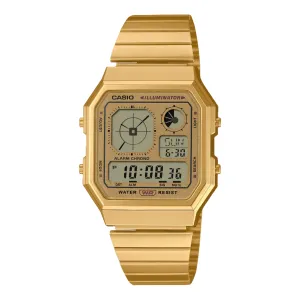 Casio Vintage Analog Display Gold Stainless Steel Watch A130WEG-9A 