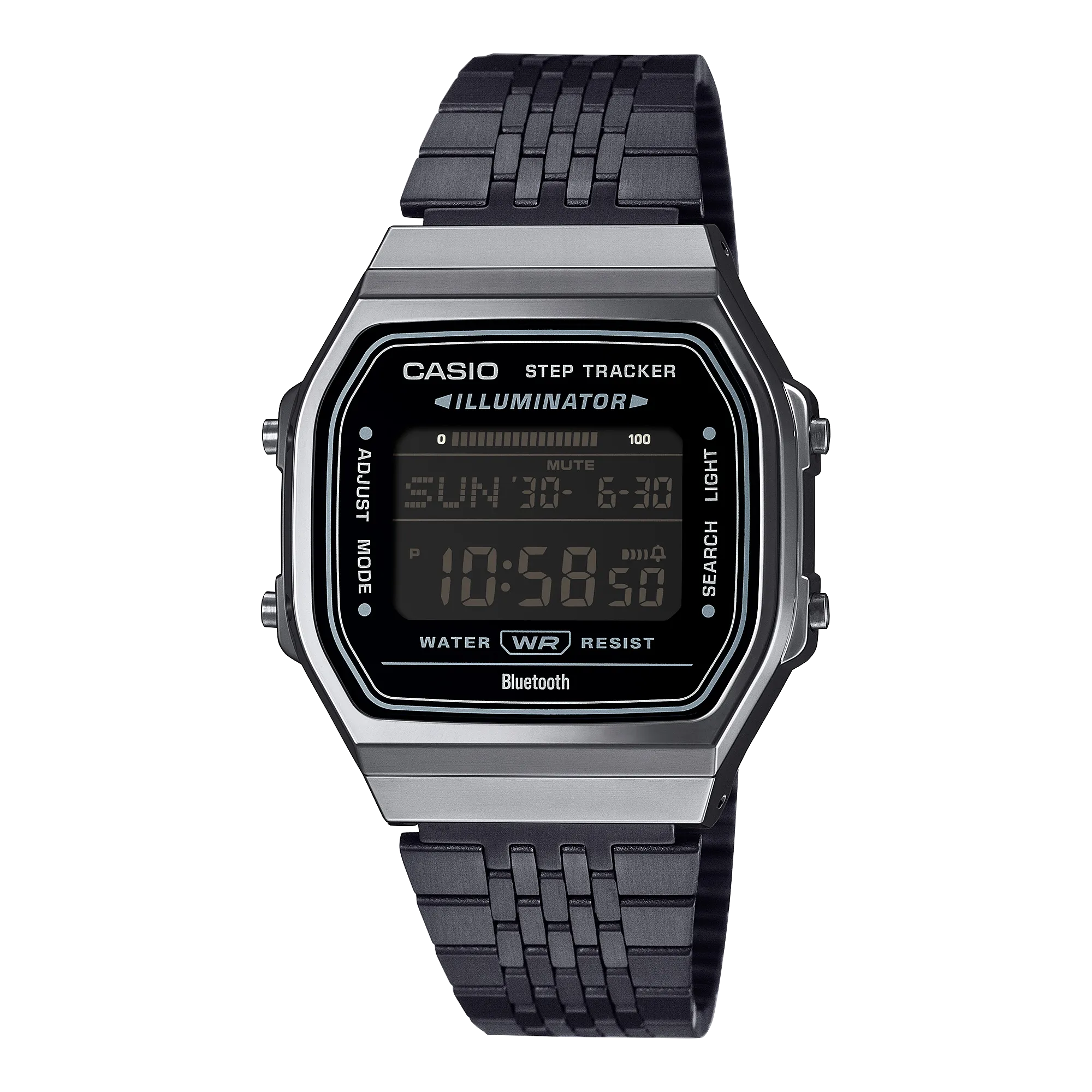 Casio Vintage Black Stainless Steel Watch ABL100WEGG-1B 