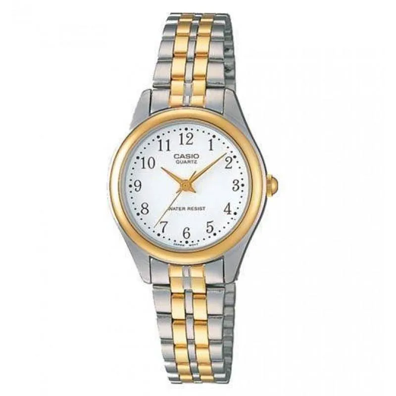 Casio Vintage LTP-1129G-7BRDF Silver & Gold Stainless Watch for Women Affordable casual watches Sporty casual watches Affordable luxury casual watches