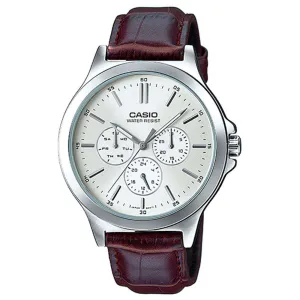 Casio Vintage MTP-V300L-7A Brown Leather Watch for Men Affordable casual watches Sporty casual watches Affordable luxury casual watches