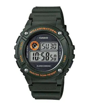 Casio W-216H-3B Green Resin Digital Watch for Men Affordable casual watches Sporty casual watches Affordable luxury casual watches