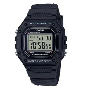 Casio W-218H-1AVDF Black Resin Watch for Men Affordable casual watches Sporty casual watches Affordable luxury casual watches