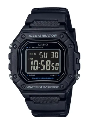 Casio W-218H-1B Black Resin Strap Watch for Men Affordable casual watches Sporty casual watches Affordable luxury casual watches
