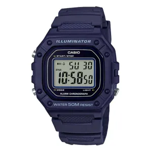 Casio W-218H-2A Blue Resin Watch for Men Affordable casual watches Sporty casual watches Affordable luxury casual watches