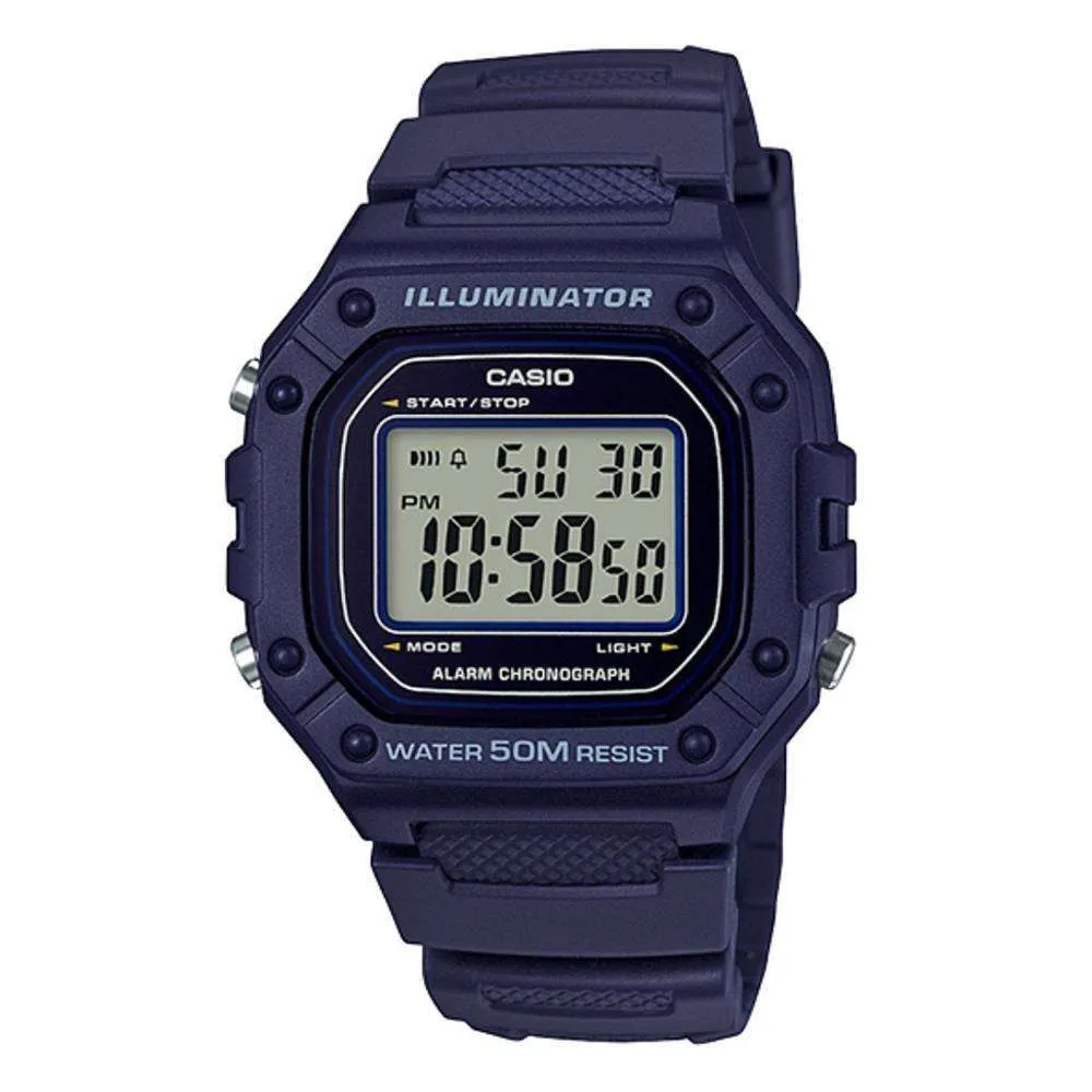 Casio W-218H-2A Blue Resin Watch for Men Affordable casual watches Sporty casual watches Affordable luxury casual watches