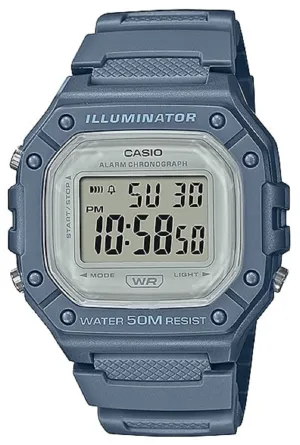 Casio W-218HC-2A Blue Denim Resin Watch Affordable casual watches Sporty casual watches Affordable luxury casual watches