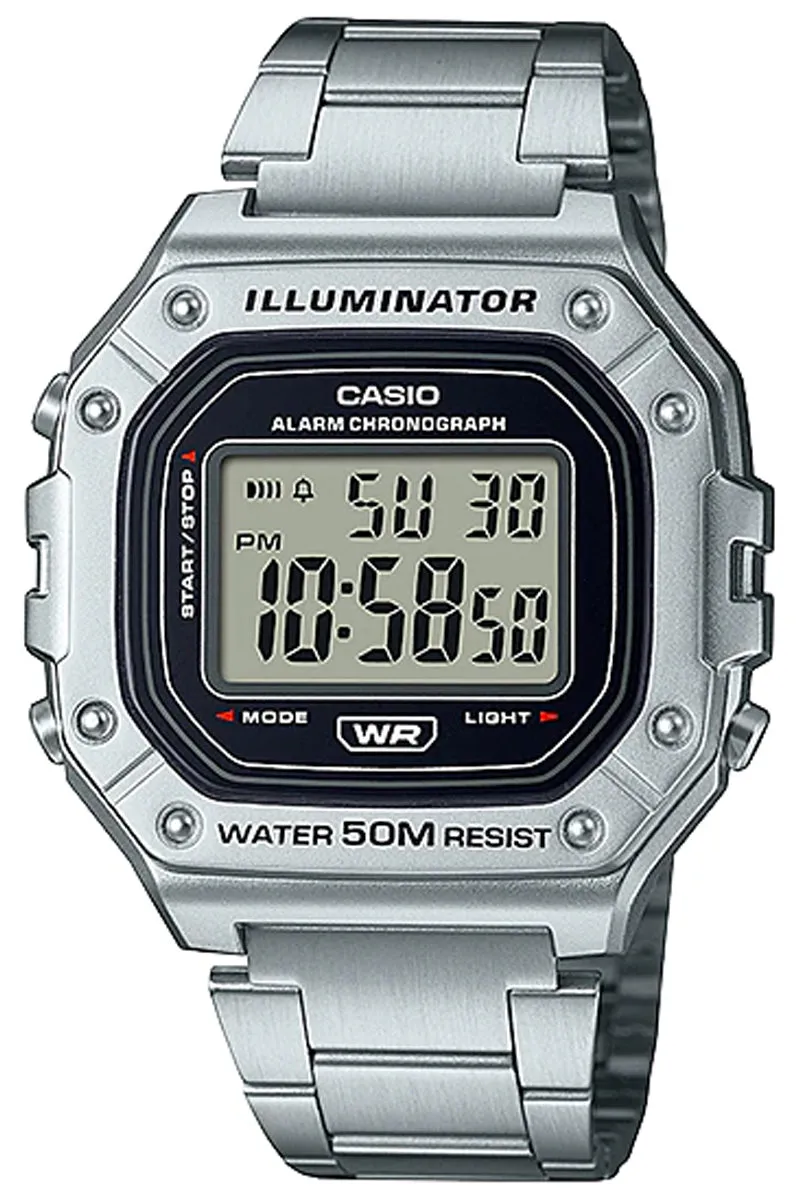 Casio W-218HD-1A Silver Stainless Steel Watch for Men Affordable casual watches Sporty casual watches Affordable luxury casual watches