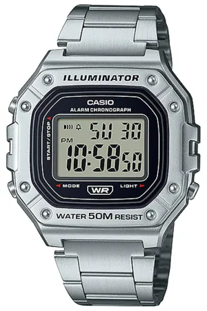 Casio W-218HD-1A Silver Stainless Steel Watch for Men Affordable casual watches Sporty casual watches Affordable luxury casual watches