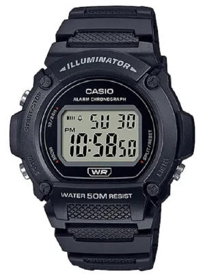 Casio W-219H-1A Black Resin Strap Watch for Men Affordable casual watches Sporty casual watches Affordable luxury casual watches
