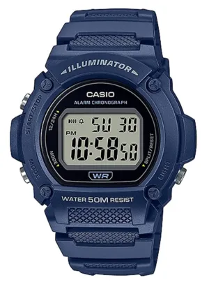 Casio W-219H-2A Blue Resin Strap Watch for Men Affordable casual watches Sporty casual watches Affordable luxury casual watches