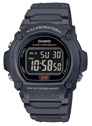 Casio W-219H-8B Black Resin Strap Watch for Men Affordable casual watches Sporty casual watches Affordable luxury casual watches