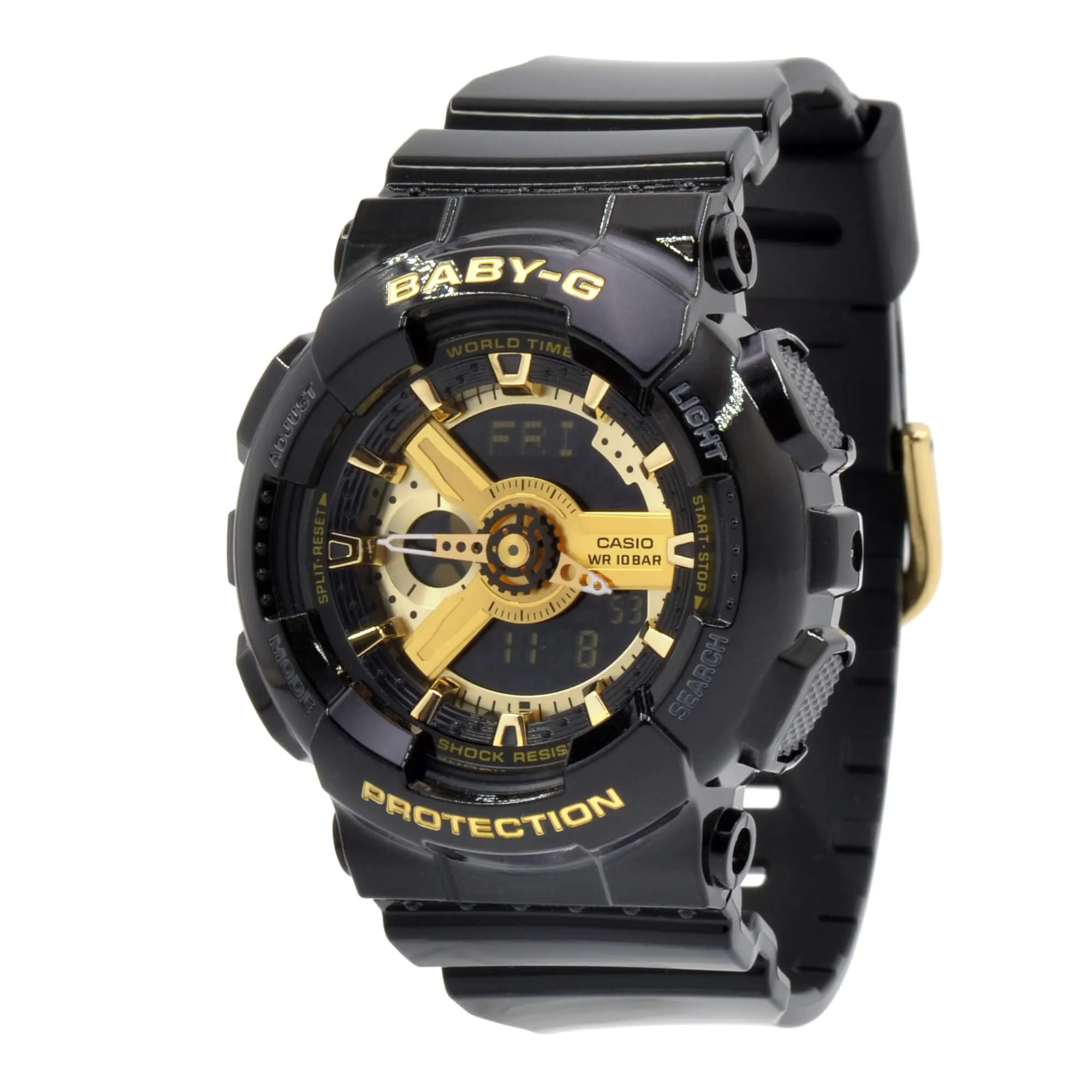 Casio Women's World Time Watch - Baby-G Black & Gold Ana-Digital Dial | BA110-1A Luxury Quartz Watch Quartz Watch Sale