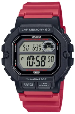 Casio WS-1400H-4A Red Resin Strap Watch for Men Affordable casual watches Sporty casual watches Affordable luxury casual watches