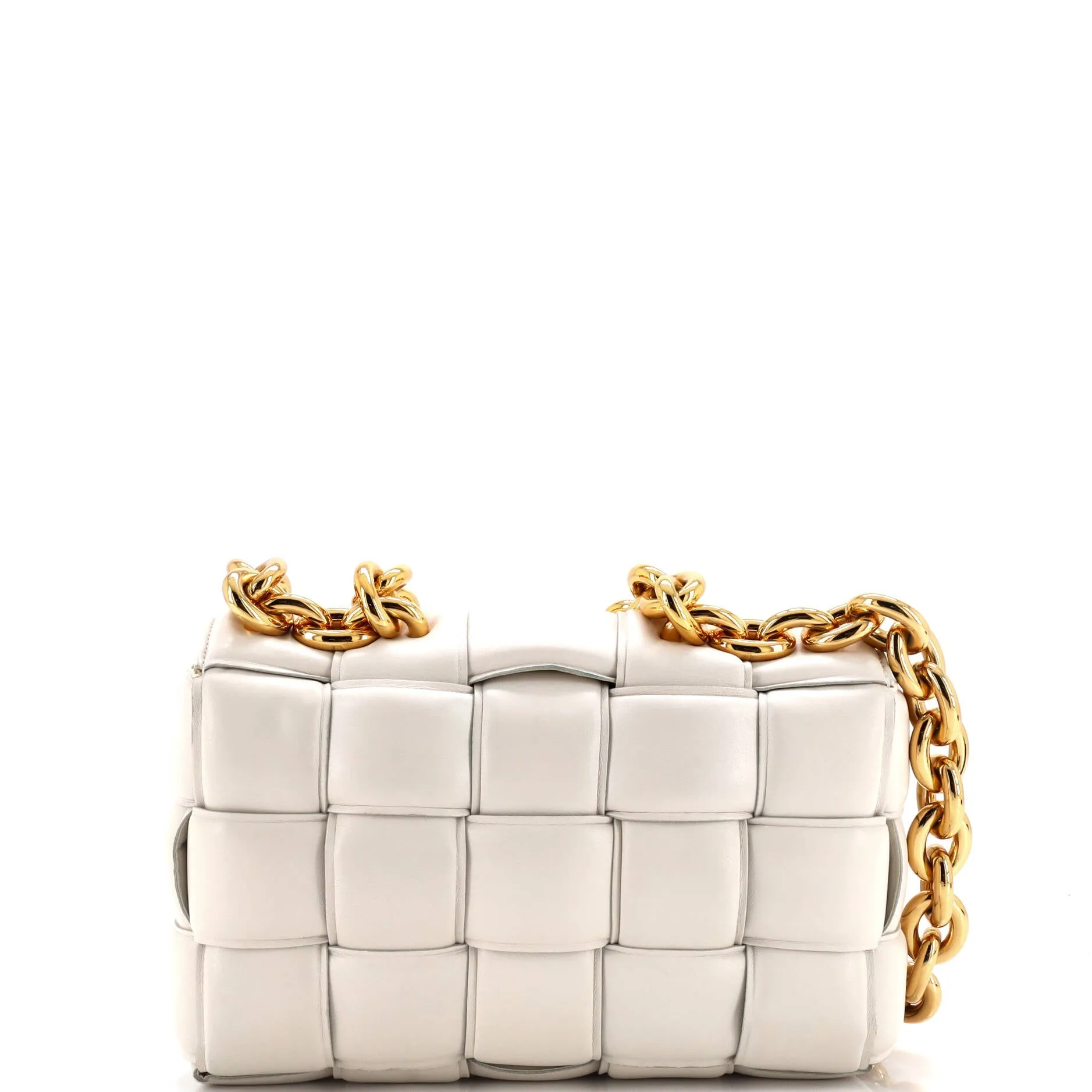 Cassette Chain Crossbody Bag Padded Maxi Intrecciato Leather