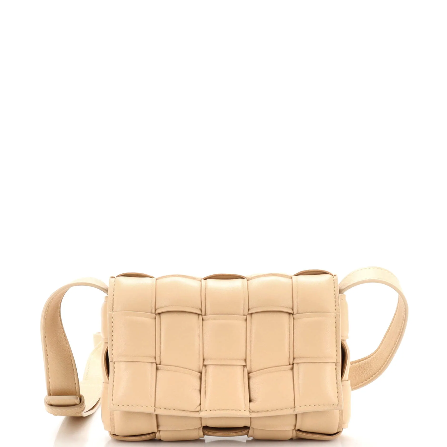 Cassette Crossbody Bag Padded Maxi Intrecciato Leather Small