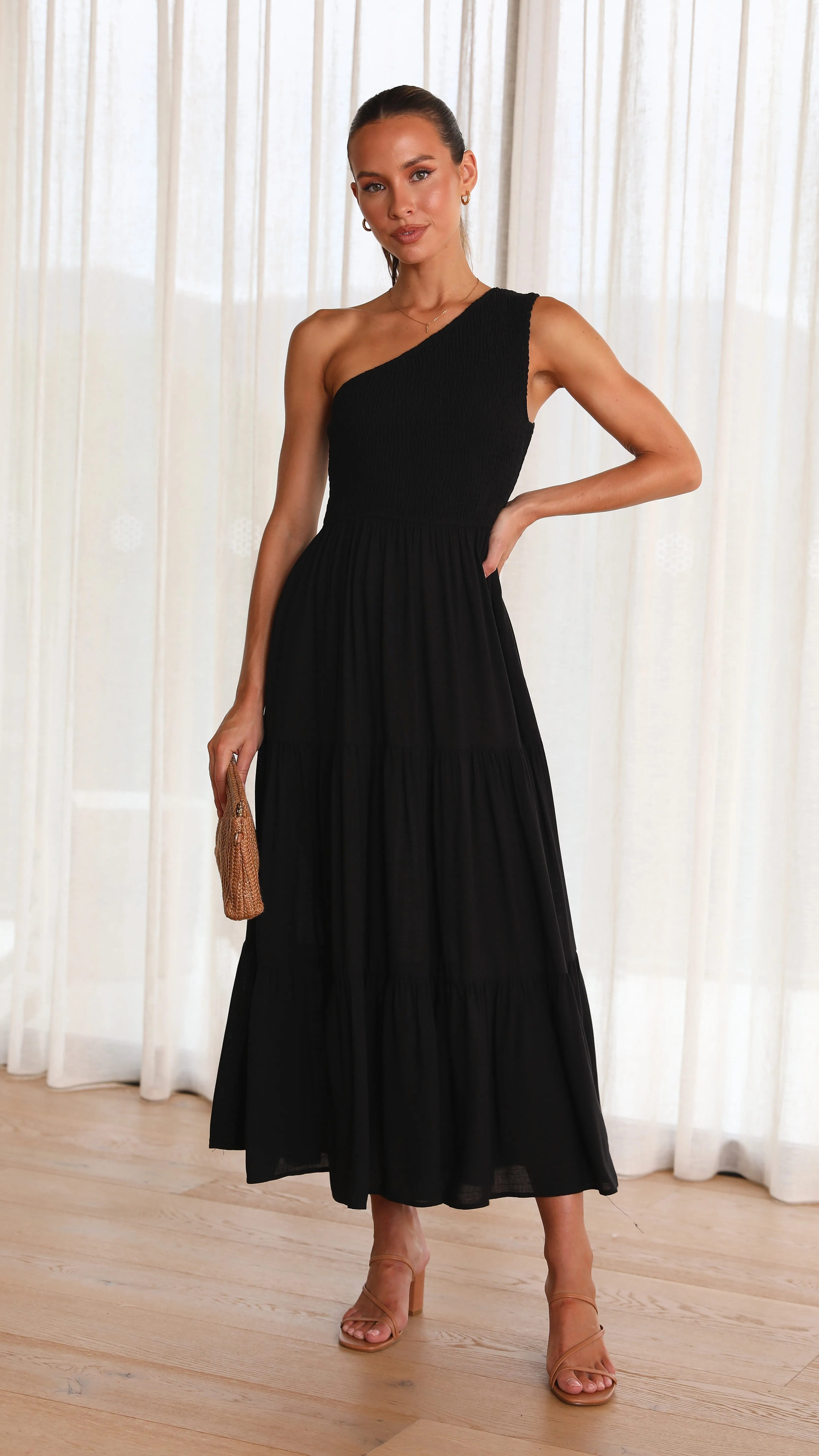 Cassy Midi Dress - Black,prom dresses,wedding guest dresses,homecoming dresses,bridesmaid dresses,cocktail dresses,women clothing,summer dresses,formal dresses,sundresses,mother of the bride dresses,quince clothing,bodycon dress,dress casual,dress design,d