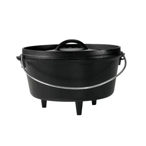 Cast Iron Deep Camp Dutch Oven - 5Qt portable camping kitchen set discount camping cookware kit sale olding camp kitchen box clearance