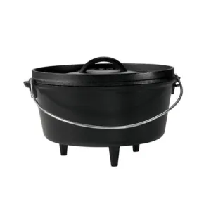 Cast Iron Deep Camp Dutch Oven - 5Qt portable camping kitchen set discount camping cookware kit sale olding camp kitchen box clearance