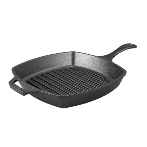 Cast Iron Square Grill Pan - 10.5in portable camping kitchen set discount camping cookware kit sale olding camp kitchen box clearance