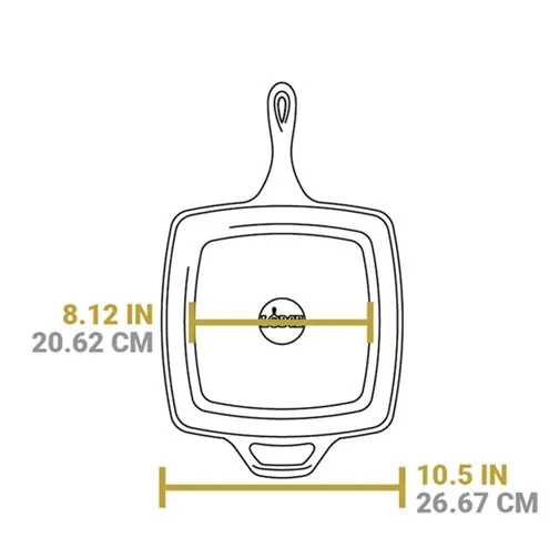 Cast Iron Square Grill Pan - 10.5in