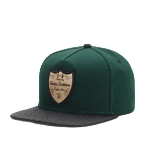Cayler & Sons Green Snapback Cap stylish boater hat with ribbon on model