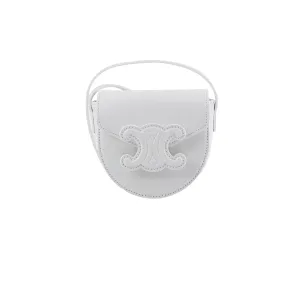 Celine Cuir Mini Triomphe White Crossbody Bag Crossbody Bags Cheap Online
