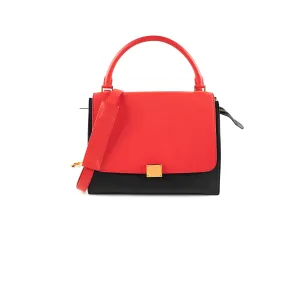 Celine Trapeze Coral/Black Small Top Handle Bags Cheap