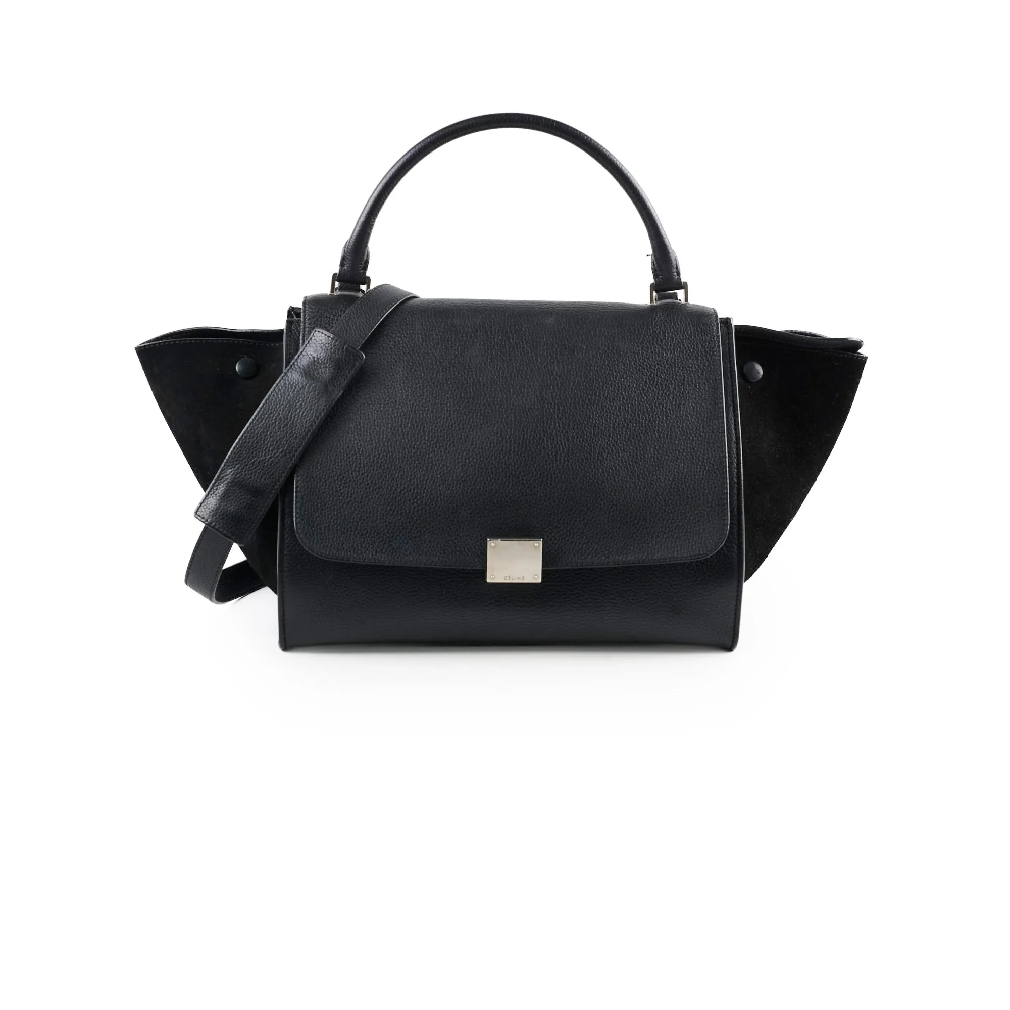 Celine Trapeze Medium Black Crossbody Bags Cheap Online