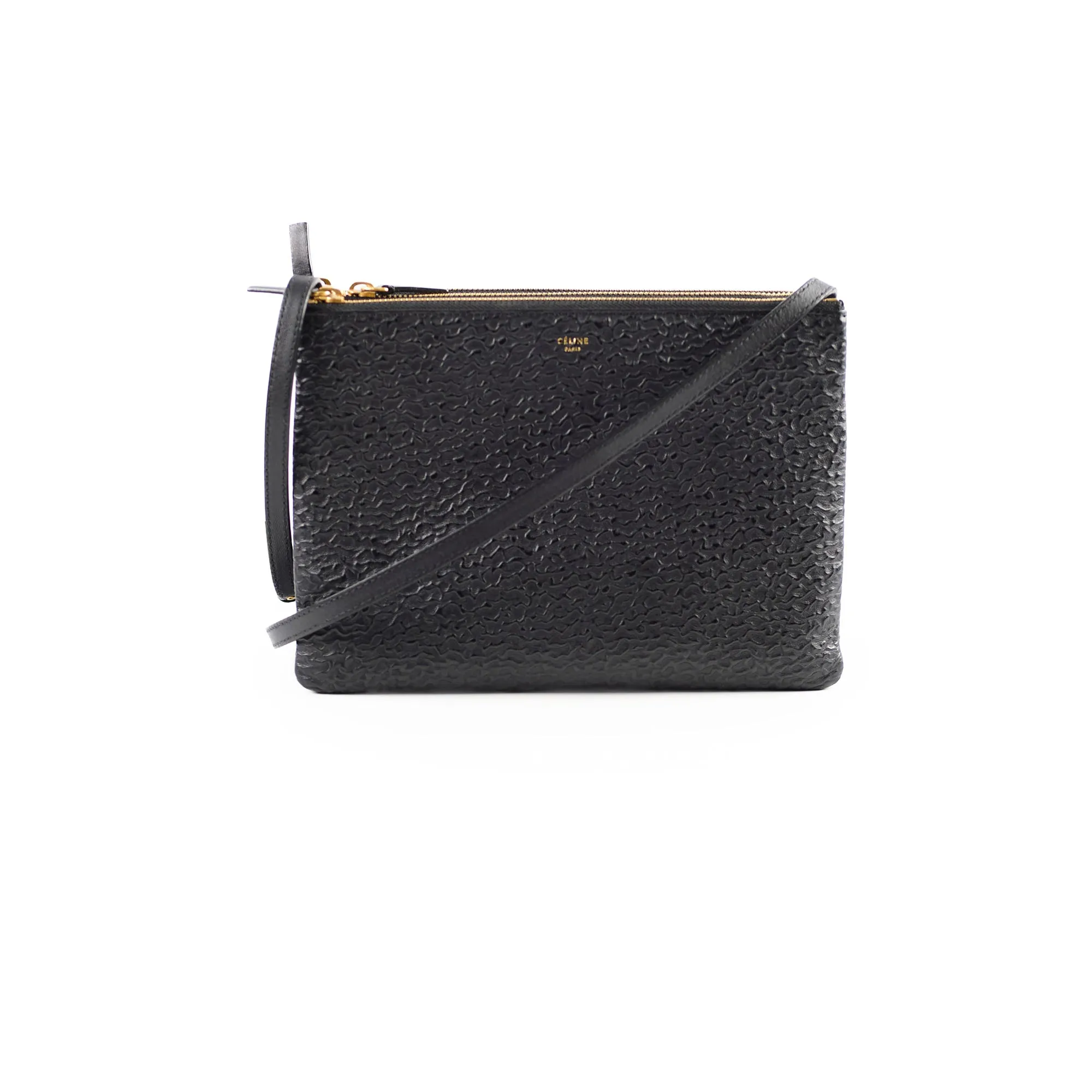Celine Trio Crossbody Bag Black Crossbody Bags Cheap Online